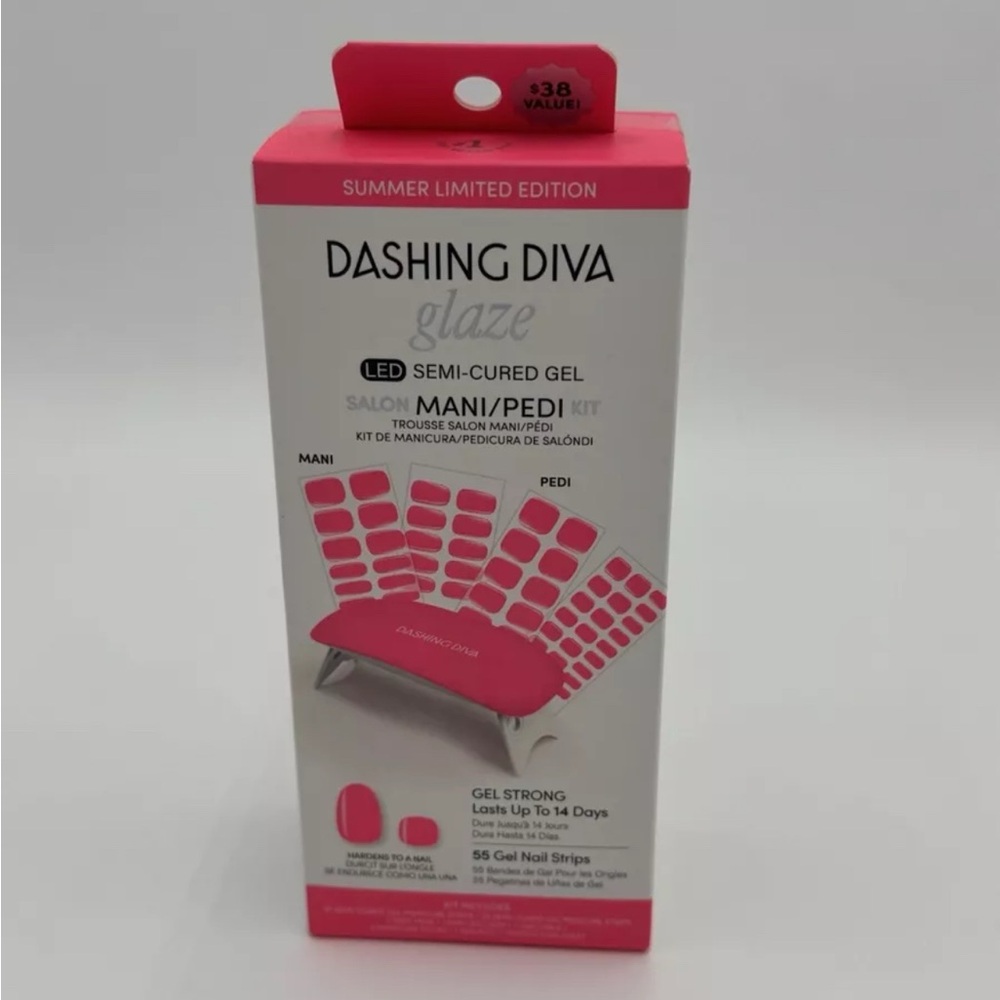 Dashing Diva Glaze Summer Limited Edition Gel Nail Strip Mani/Pedi Kit +LED Lamp